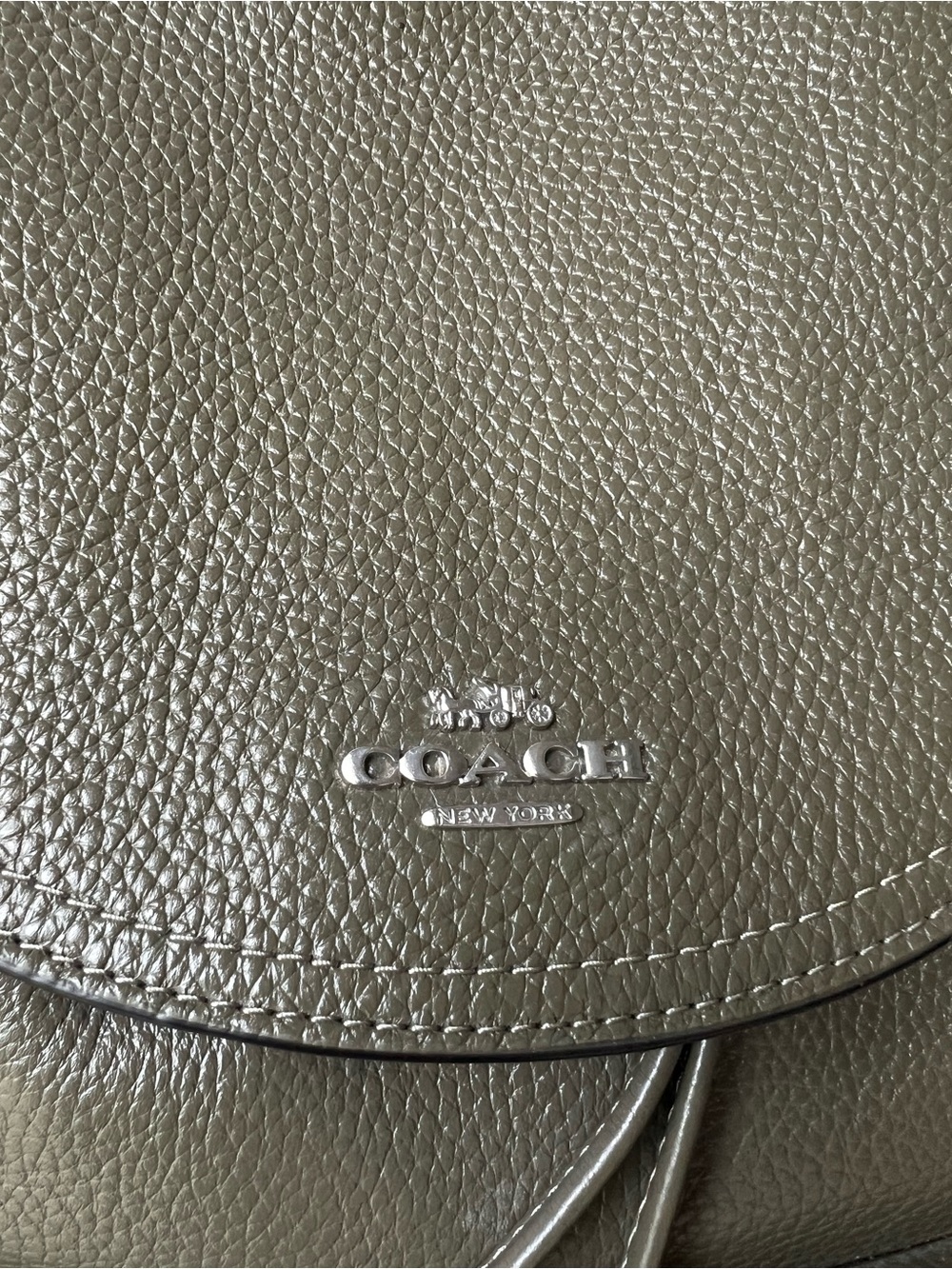Coach Olive Green Pebbled Leather Backpack with Front Pockets Style 6145 - Picture 3 of 15
